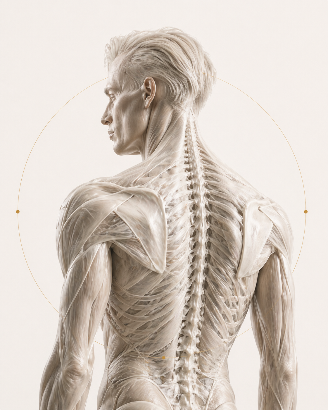 Anatomical fascia back illustration representing the BodyFix Method